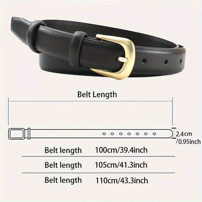 Ladies PU Leather Casual Black Belt for Daily Wear - Smarsty