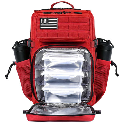 45L Meal Prep Management Backpack Gym Tactical Waterproof Insulated Lunch Cooler Bag Hiking Camping Travel Rucksack - Smarsty