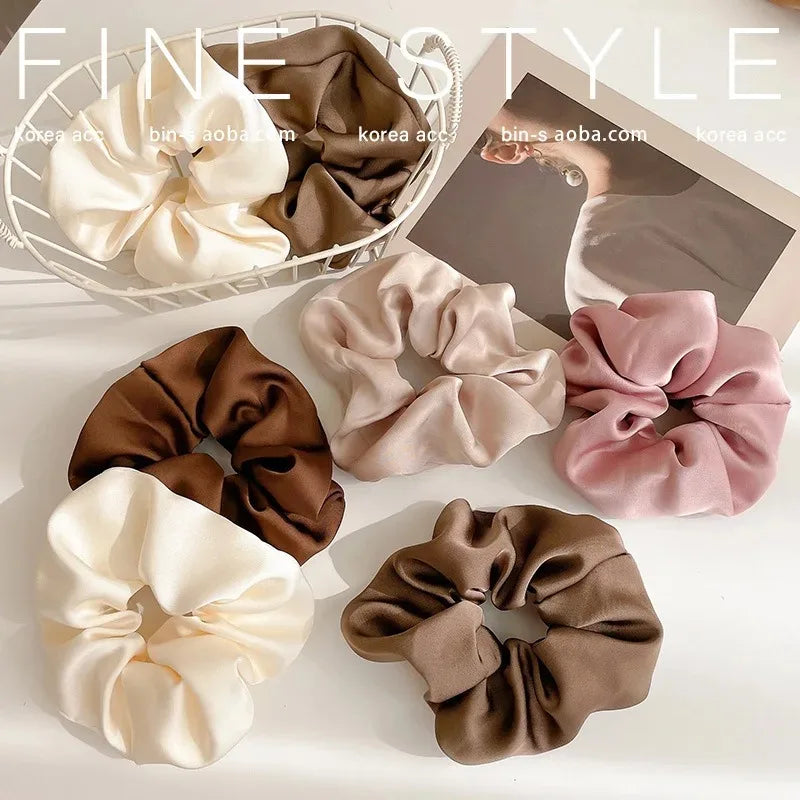 Satin Scrunchies Hair Accessories Gentle Soft Hold Premium - Smarsty