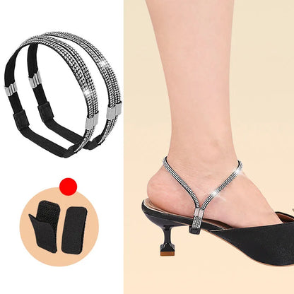 High Heels Shoes Band Anti-loose for Women Diamond Shoelaces Anti-drop Heel Straps Belt Drill Elastic Fixing Belts Rhinestone - Smarsty
