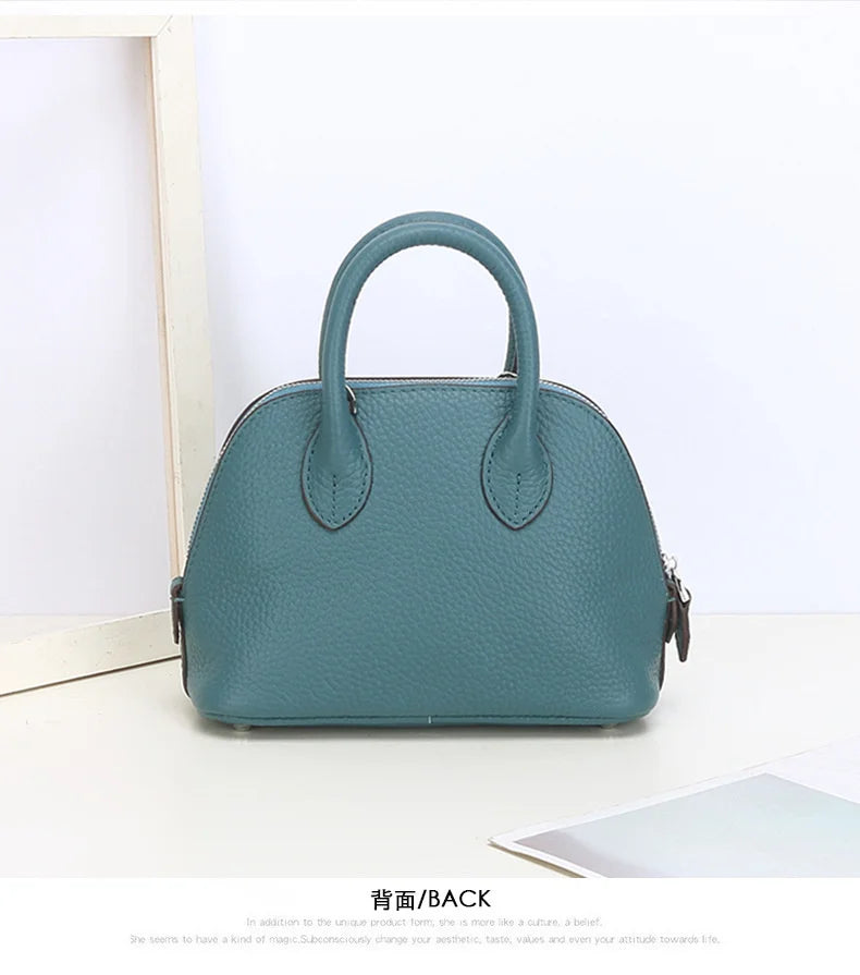 Cow Leather Shell Bag Crossbody Women Messenger Style - Smarsty