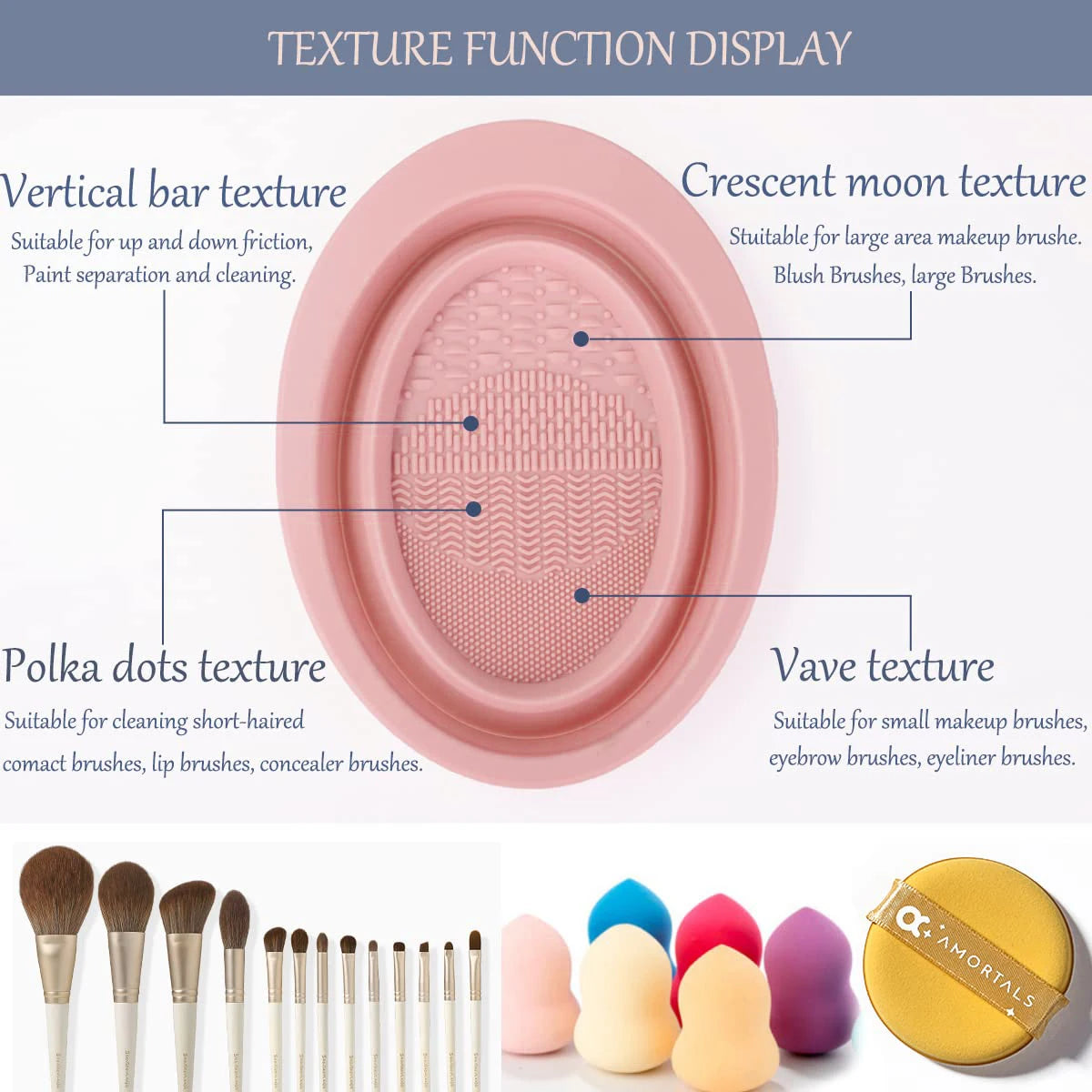 Portable Makeup Brush Cleaning Bowl with Silica Gel - Smarsty