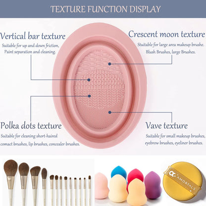 Portable Makeup Brush Cleaning Bowl with Silica Gel - Smarsty