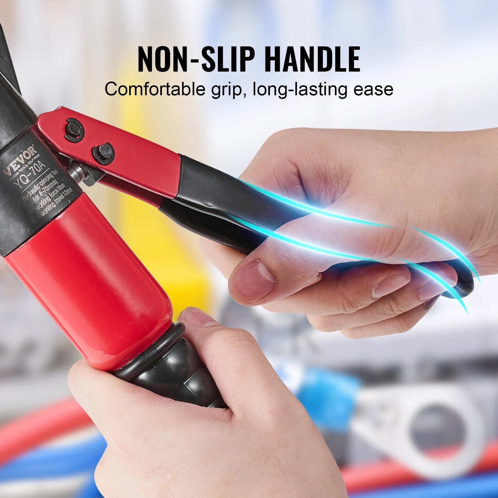 SucceBuy AWG12-2/0 Crimping Tool Copper And Aluminum Terminal Battery Lug Hydraulic Crimper,with a Cutting Pliers, Gloves