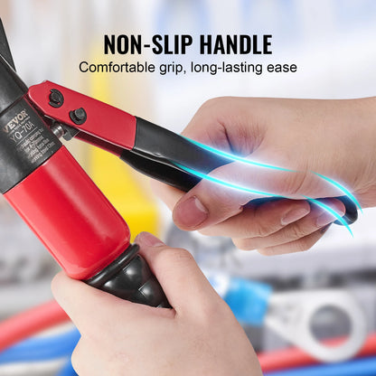 SucceBuy AWG12-2/0 Crimping Tool Copper And Aluminum Terminal Battery Lug Hydraulic Crimper,with a Cutting Pliers, Gloves