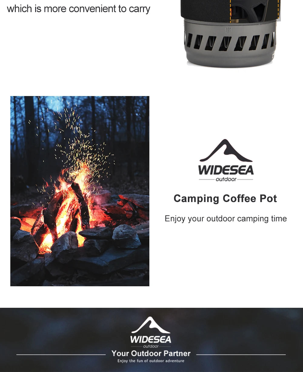 Widesea Camping Cooking System with Heat Exchanger Outdoor Gas Stove Burner Tourist Coffee Pot Cup Cookware Tableware Tourism by Smarsty