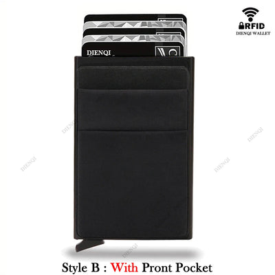 Rfid Credit Card Holder Men Thin Slim Mini Minimalist Wallets Luxury Metal Bank ID Cardholer Case Wallet for Men Carteras Choice - Smarsty