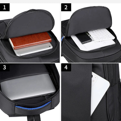 Men's Backpack Oxford Waterproof Backpack Business Computer Bag Leisure Travel Backpack High School Student Backpack - Smarsty