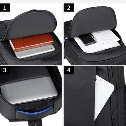 Men's Backpack Oxford Waterproof Backpack Business Computer Bag Leisure Travel Backpack High School Student Backpack - Smarsty