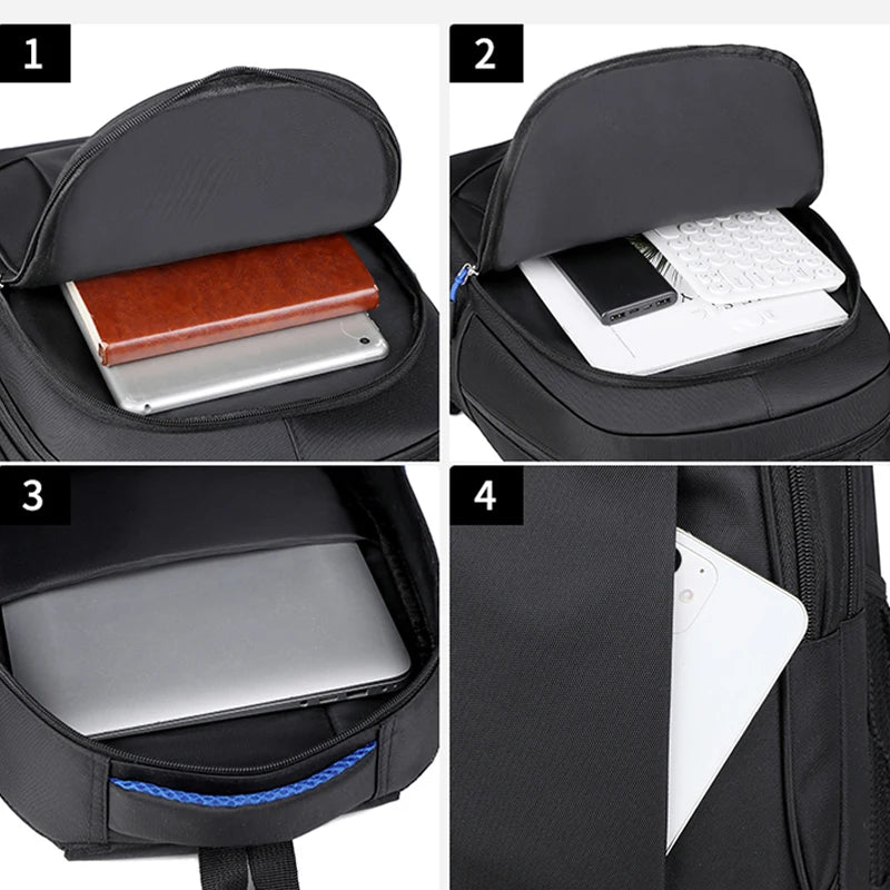 Men's Backpack Oxford Waterproof Backpack Business Computer Bag Leisure Travel Backpack High School Student Backpack - Smarsty