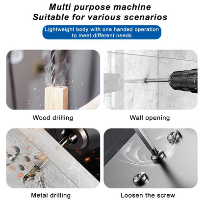 Multifunctional 21V rechargeable impact drill lithium battery cross-border flashlight gun drill electric screwdriver electric dr