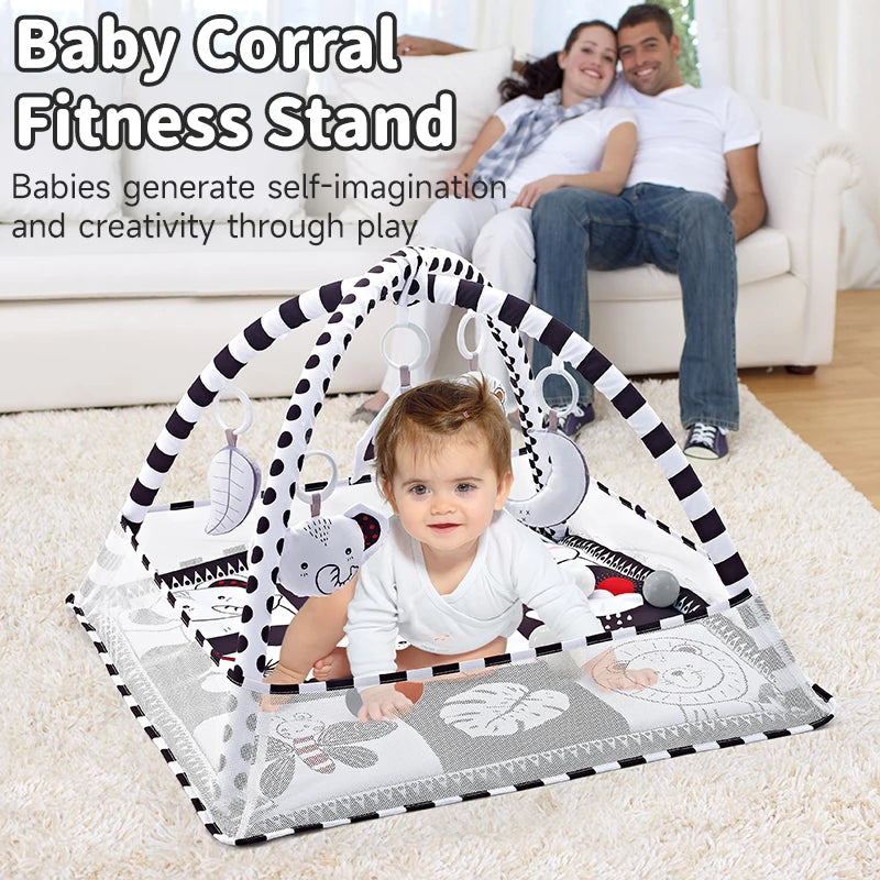Baby Play Gym Mat With Rack For Tummy Time Crawling - Smarsty