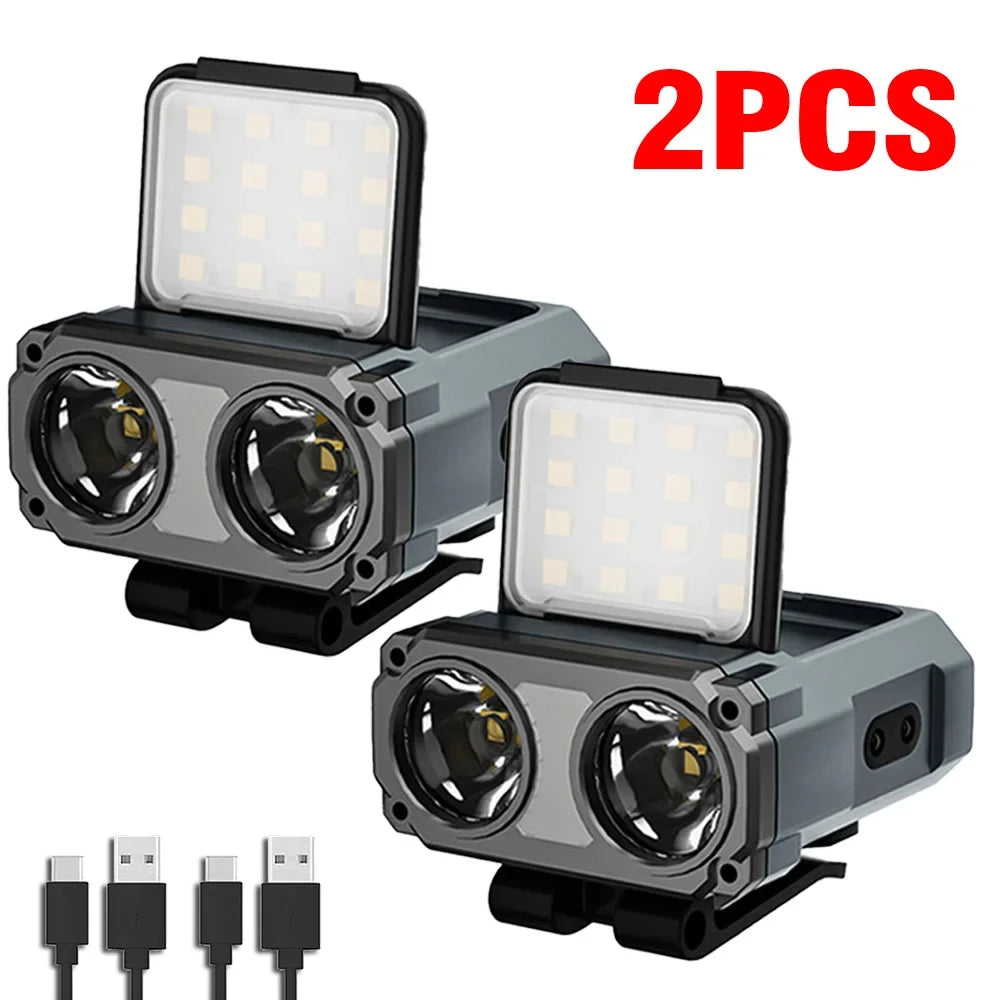 Ultra Bright Mini Rechargeable Head Lamp LED Clip on Cap Light Waterproof Sensor Hat Light Flashlight Headlamp for Fishing Camp by Smarsty