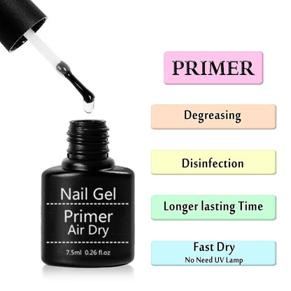 Acrylic No Acid Primer Nail Art Set with Base and Top Coat - Smarsty