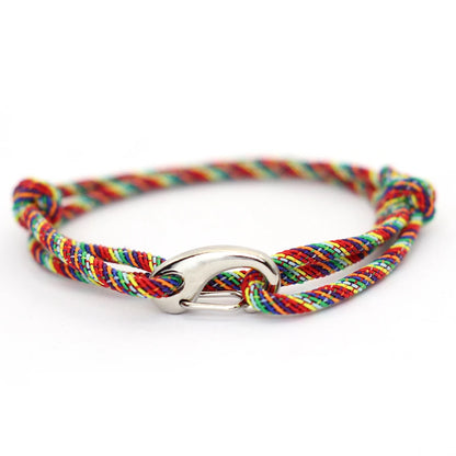 Men’s Adjustable Shark Bracelet Double Layer Rope Strand - Smarsty