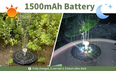 Solar Fountain Light with 7 Colors for Bird Baths - Smarsty