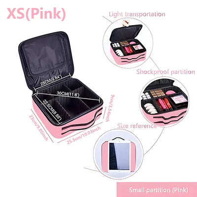 Large Capacity Travel Makeup Case Cosmetic Organizer - Smarsty