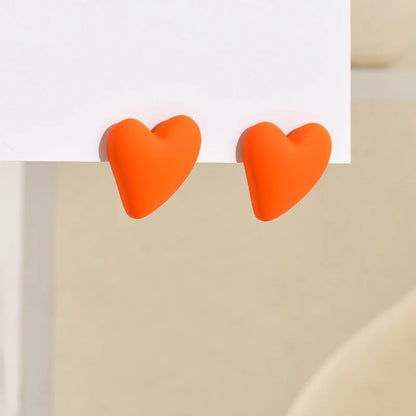 Candy Color Heart Acrylic Earrings for Women Stylish Design - Smarsty