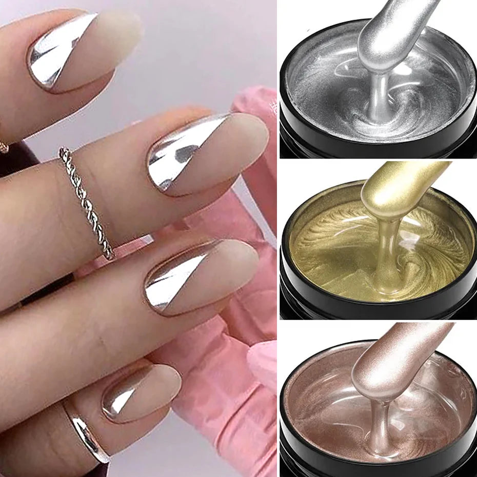 Metallic Chrome Gel Nail Polish for Stunning French Art - Smarsty