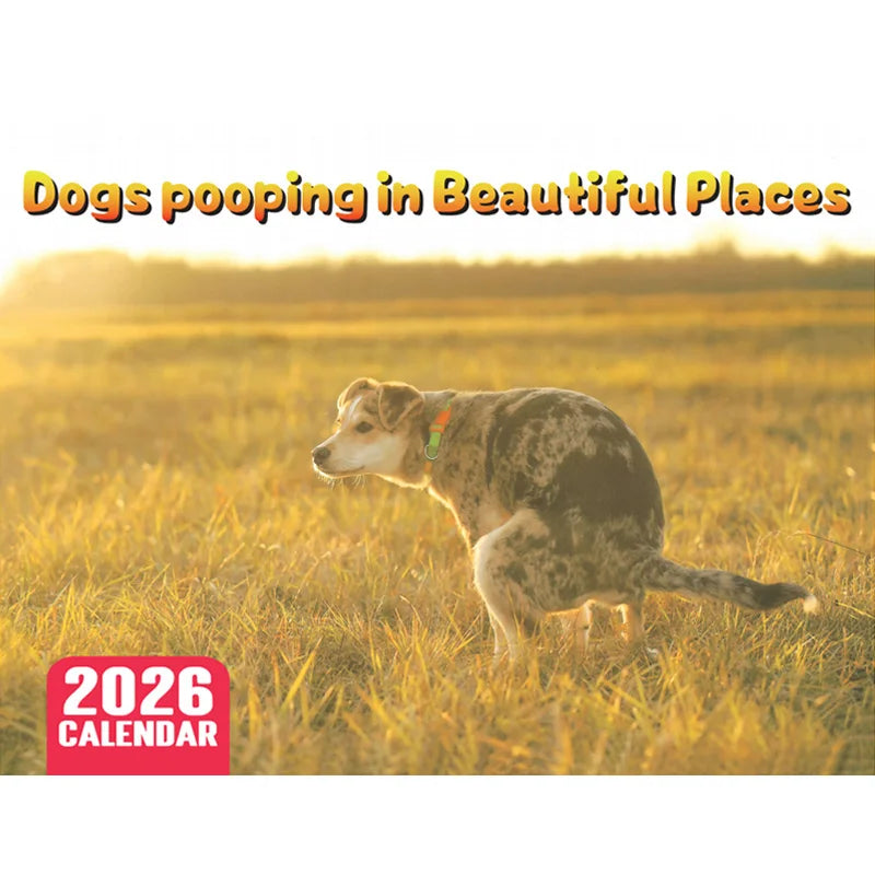 2026 Pooping Dog Calendar-Year Monthly Planner & Agenda Schedule Organizer Wall Calendar Funny Party Gag Gifts for Friends - Smarsty