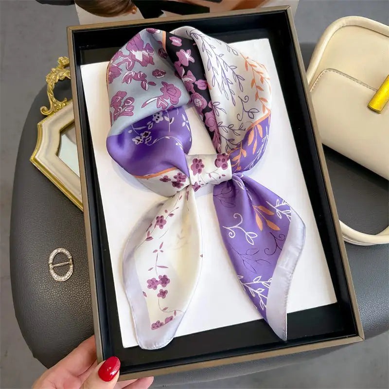 Luxury Silk Square Scarf for Women Spring Summer - Smarsty