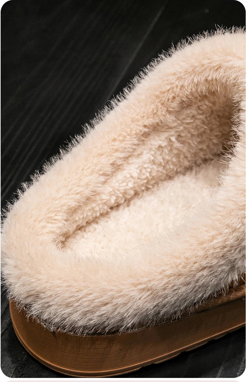 Women's Winter Slippers Non-Slip Indoor House Shoes, Plush Fleece Lined Warm Cotton Slippers with Soft Sole for Home Comfort - Smarsty