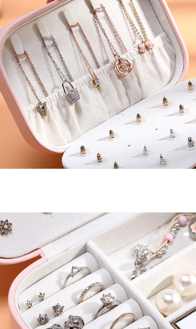 Portable Jewelry Organizer Case with Zipper Closure - Smarsty