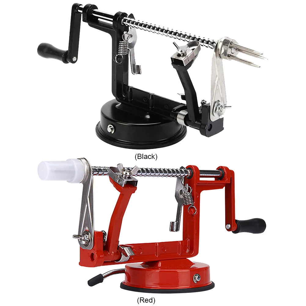 3 in 1 Hand-cranked Fruit Peeler Stainless Steel Potato Apple Peeling Machine with Suction Base for Household Kitchen Gadget