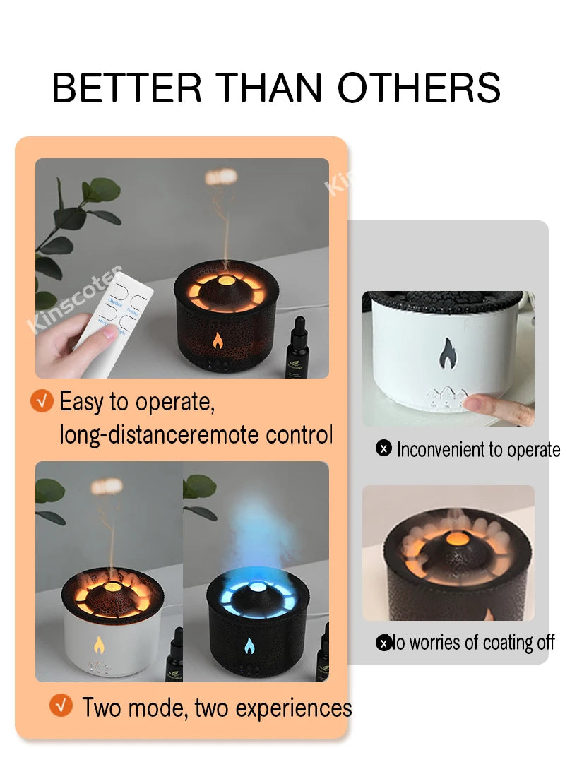 Aromatherapy Volcano Flame Diffuser with Humidifier Feature - Smarsty