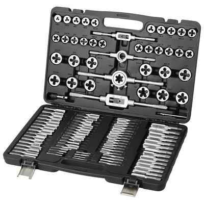 SucceBuy Tap and Die Set 40PCs 60PCs 80PCs 110/116PCs Metric SAE Standard Bearing Steel Taps and Dies Essential Threading Tool - Smarsty