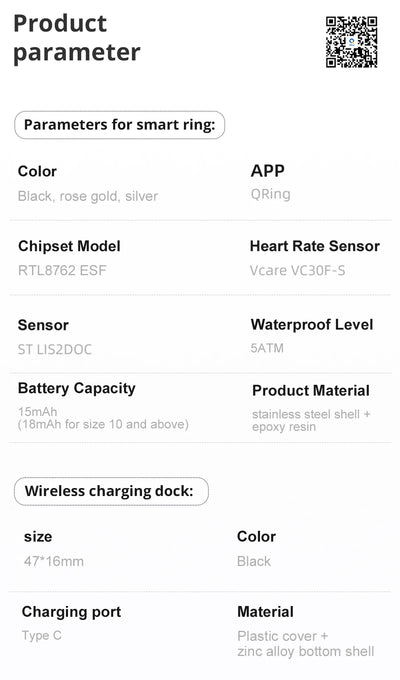 2025 COLMI R12 Smart Ring with Display Screen and Touch, Wireless Charging, Health Manager, 5 ATM Waterproof For Men Women