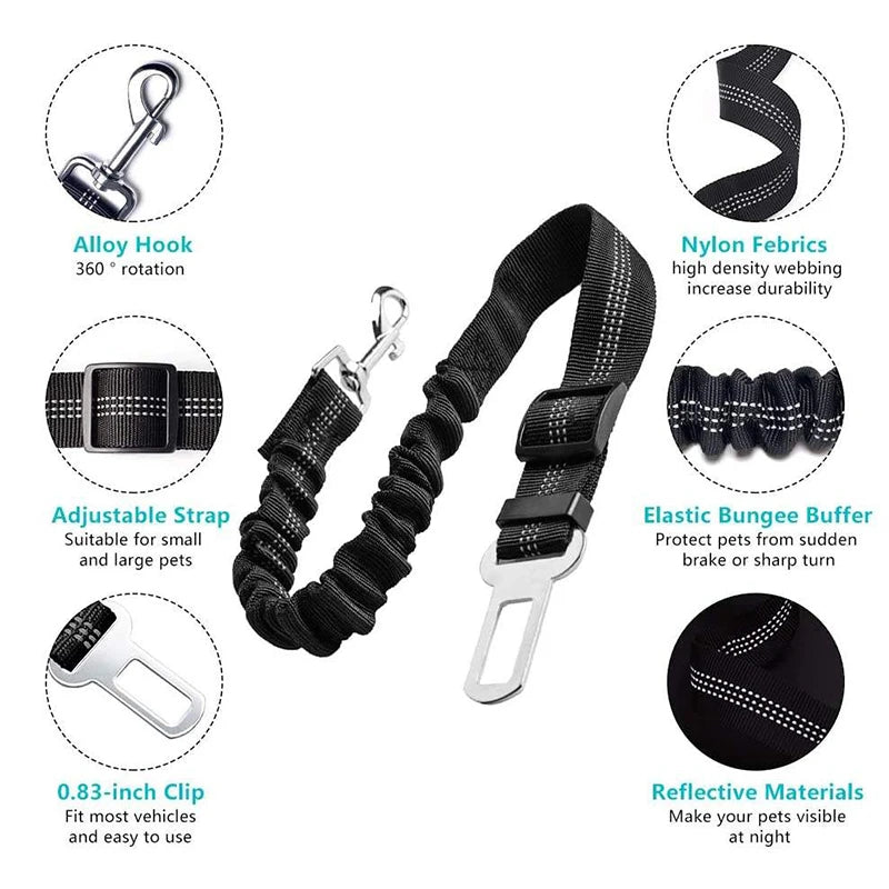 Adjustable Pet Car Seat Belt Leash for Dog Safety - Smarsty