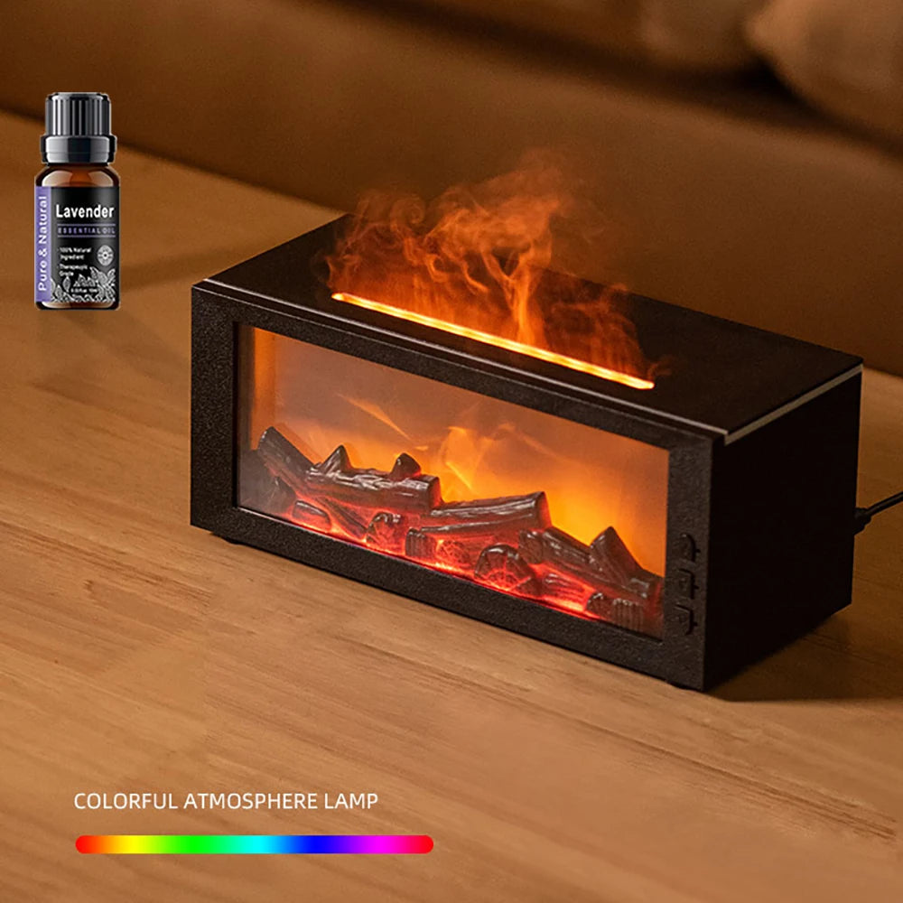 Humidifier 7 colors of essential oil fireplace diffuser mini flame aromatherapy fireplace humidifier aromatherapy oil diffuser