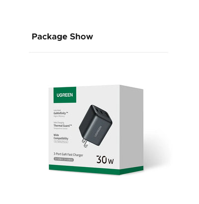 【US Plug】UGREEN 20W 30W GaN Charger Mini PD 3.0 USB C Phone Charger For iPhone 16 15 14 Pro Samsung S25 Xiaomi Tablet iPad Air - Smarsty