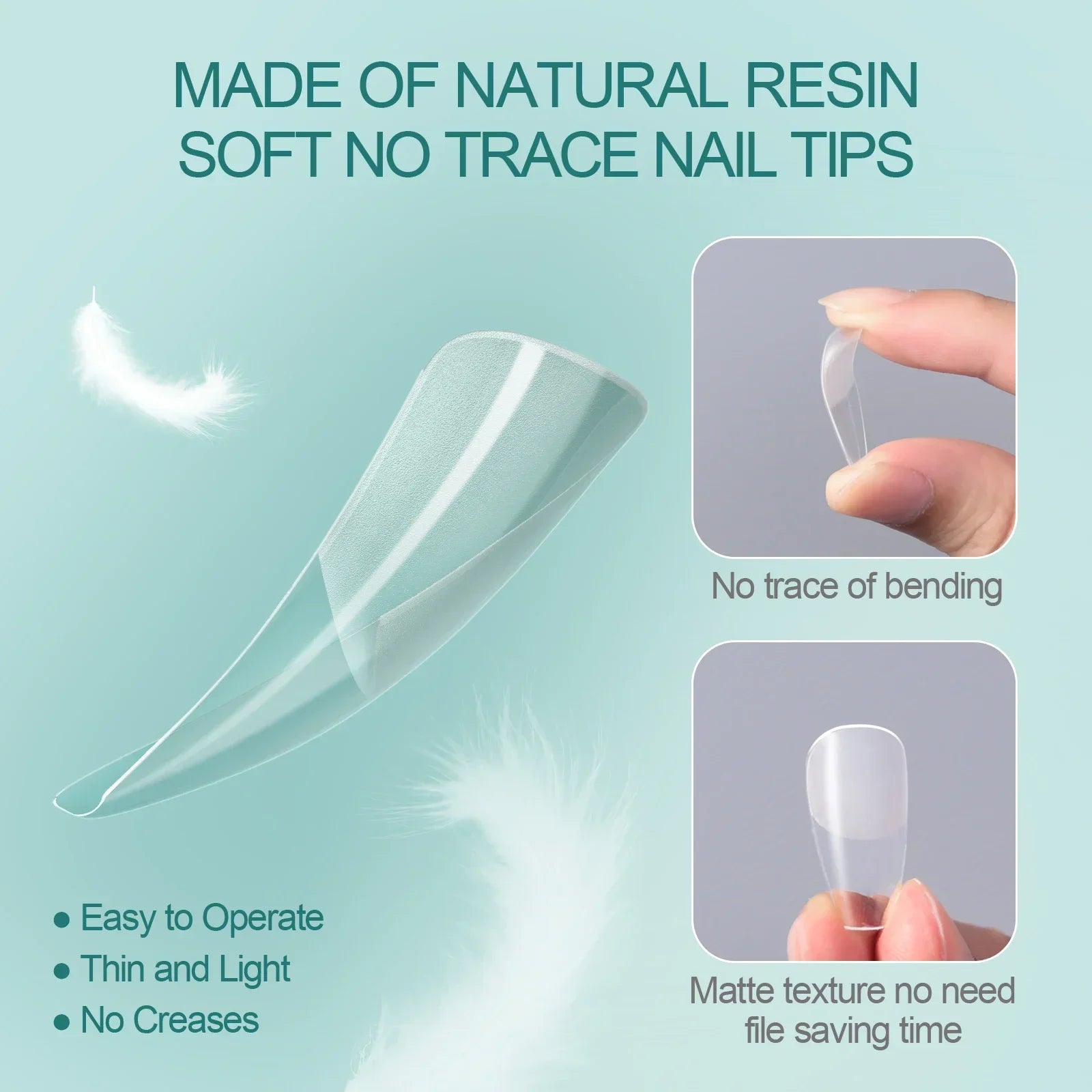 Gel X Nail Tips 120pcs Easy Soak Off Extensions - Smarsty