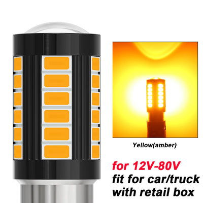 2pcs LED 1156 BA15S P21W 1157 BAU15S PY21W P21/5W BAY15D For Car Truck ATV Light Canbus 5630SMD Turn Signal Lamp DRL Bulb 12V24V - Smarsty