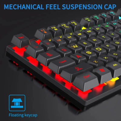 Backlit Mechanical Keyboard Gaming Set With Mouse Bundle - Smarsty