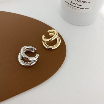 Double Circle Ear Cuff No Piercing Vintage Hip Hop Style - Smarsty
