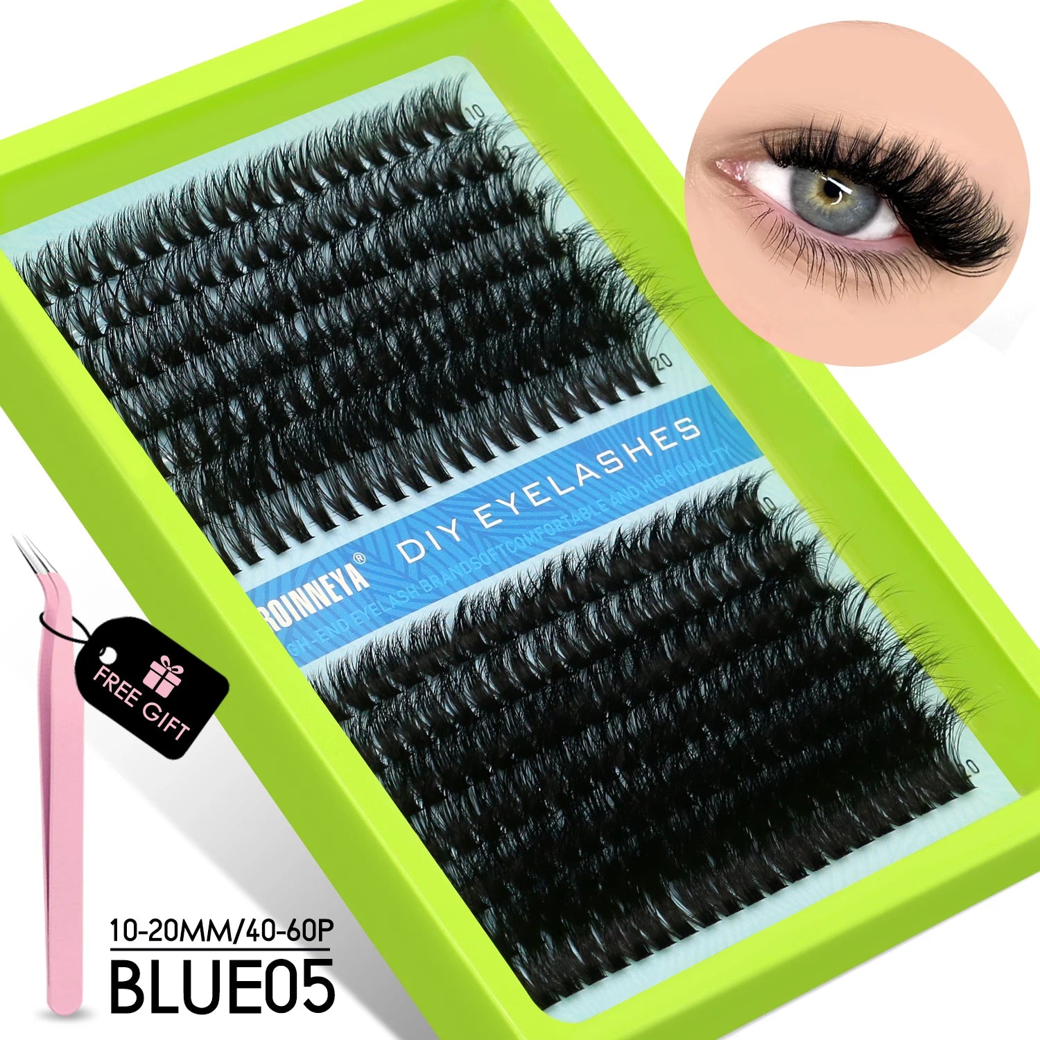 GROINNEYA Fluffy Cluster Lashes Kit for Volume Eyelash Extensions - Smarsty