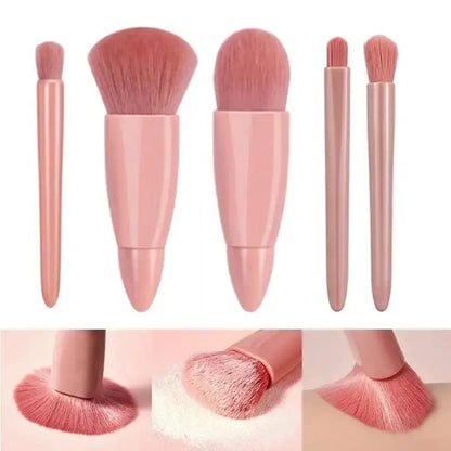 Travel Size Makeup Brushes Set with Case and Mirror - Smarsty