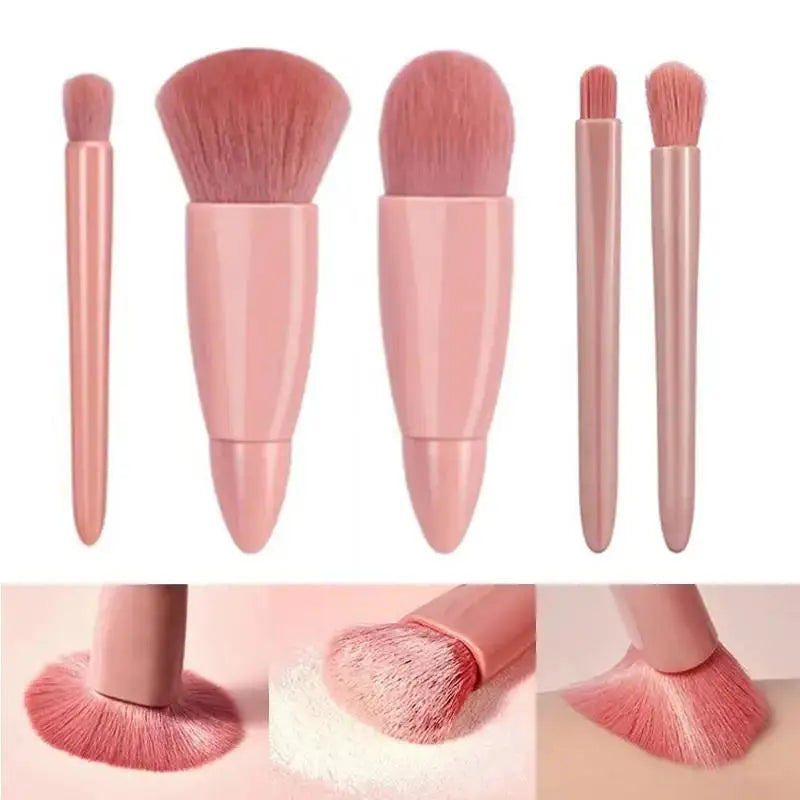 Travel Size Makeup Brushes Set with Case and Mirror - Smarsty