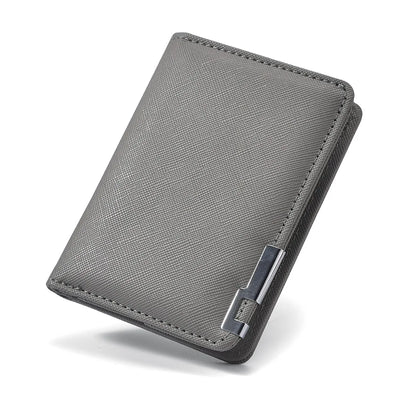 Black Faux Leather Small Slim Business-Style Wallet - Multiple Card Slots, Credit Card and Driver's License Holder, Geometric In - Smarsty