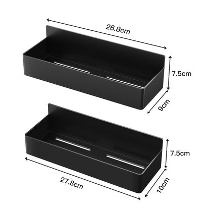 Strong Magnetic Shelves 2 Layers Black White Storage Rack Kitchen Plastic Spice Seasoning Organizer for Refrigerator Microwaves by Smarsty