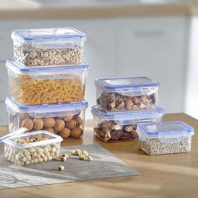 1Pc/4Pcs Refrigerator Storage Box Food Containers Plastic Fresh-Keeping Box with Lid Portable Storage Box Kitchen Organization by Smarsty
