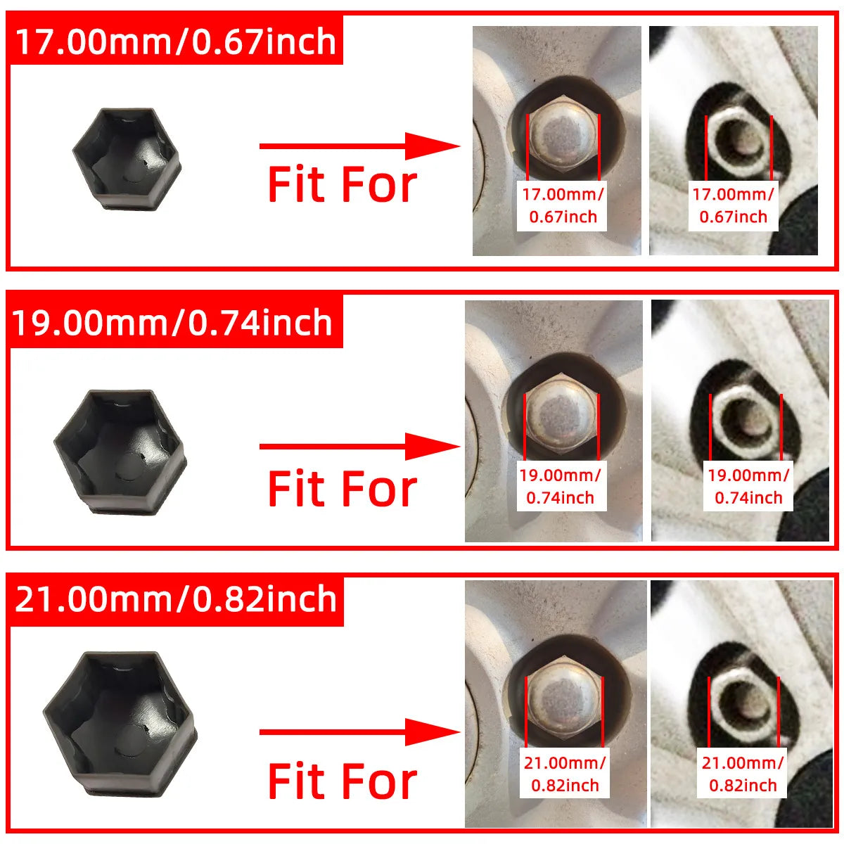 Car Wheel Nut Caps Hub Screw Covers 17/19/21mm Dust Proof - Smarsty