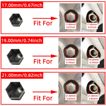 Car Wheel Nut Caps Hub Screw Covers 17/19/21mm Dust Proof - Smarsty