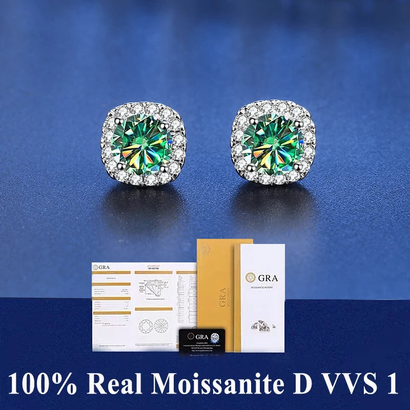 D VVS1 Moissanite Stud Earrings S925 Platinum Plating - Smarsty