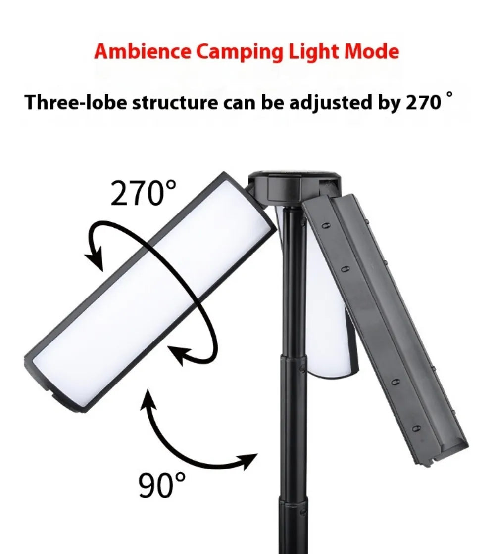 Upgraded Camping LED Telescopic Flashlight with Tripod Rechargeable Emergency Lamp Outdoor Portable orch Light Table Lamp Tent by Smarsty
