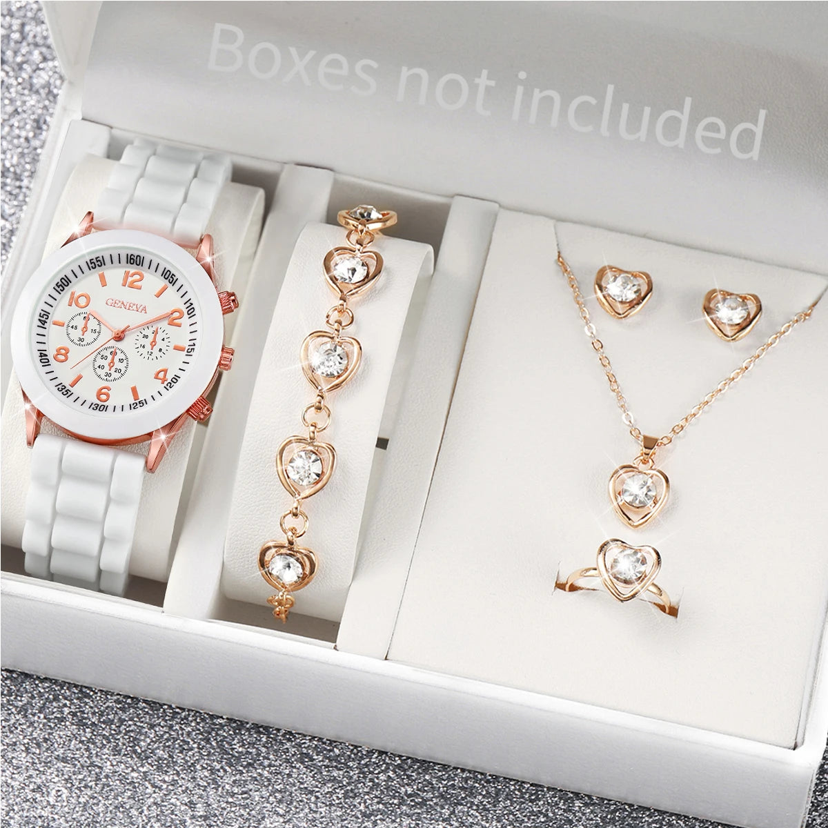 Fashionable Women Quartz Watches Set with Silicone Bands - Smarsty