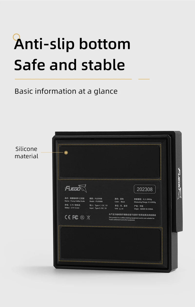 Fuego Digital Coffee Scale with Timer Precision - Smarsty